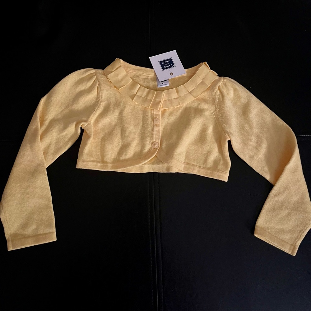 Janie and Jack Yellow Ruffle Cardigan